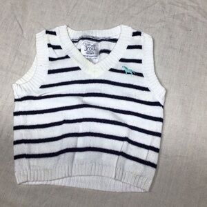 Carter's Navy and White Striped Sweater Vest